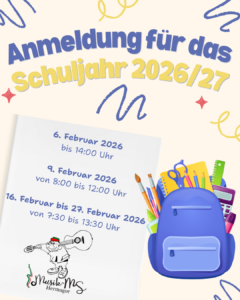 Anmeldung für das Schuljahr 2026/27